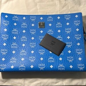 MCM  visetos pouch, laptop sleeve. Genuine. Firm on price.